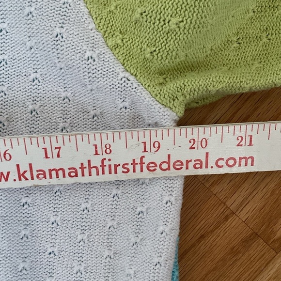 Vintage Y2K 90s Patchwork Cardigan Sweater Womens XL Cotton Pastels Cottagecore - Picture 11 of 11